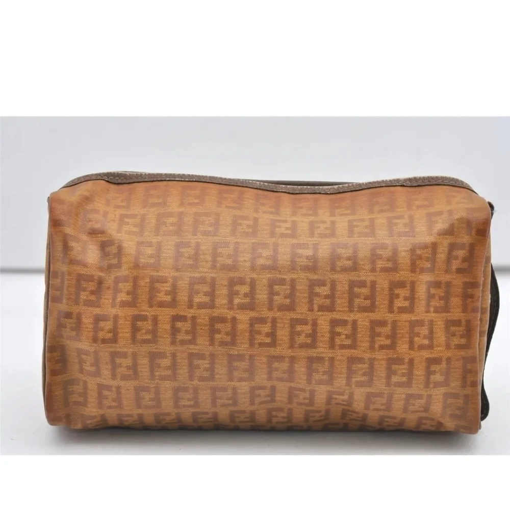 Fendi Zucca Vintage Rare Clutch Pouch W/Leather Trim Strap - Picture 3 of 16